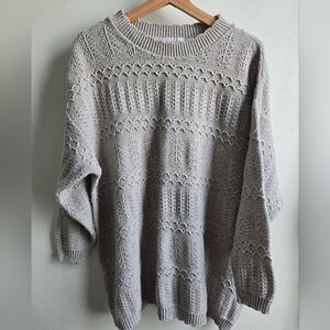 Elegant Vintage Knit Women's Sweater - Beige